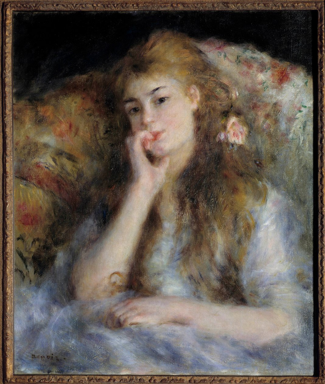 Junges Mädchen sitzend oder Der Gedanke von Pierre Auguste Renoir
