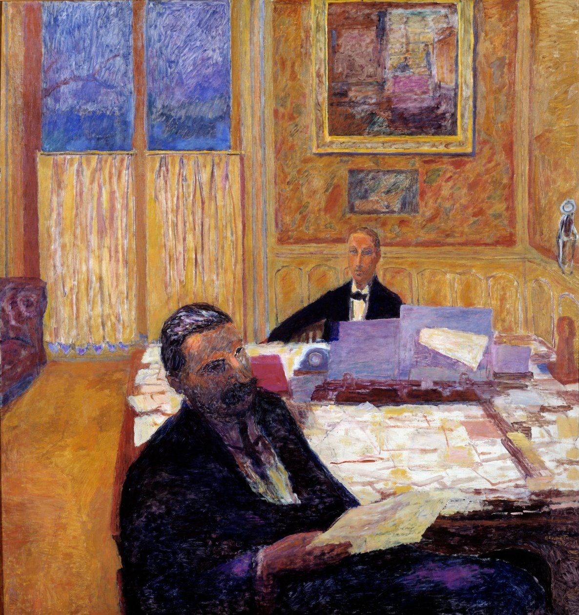 Brüder Bernheim-Jeune, Kunsthändler und Verleger Josse Bernheim Jeune (1870-1941) im Vordergrund und Gaston Bernheim-Jeune (1870-1953) - 1920 von Pierre Bonnard