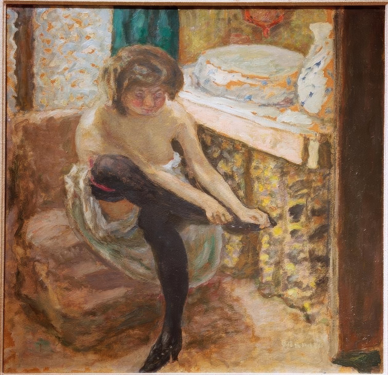 Die Frau mit schwarzen Strümpfen von Pierre Bonnard