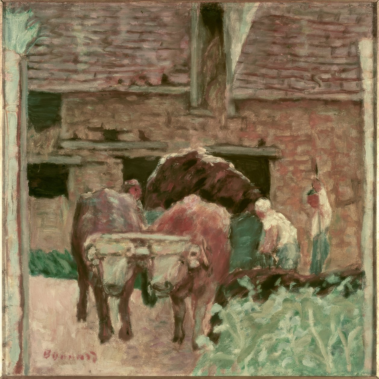 Die zwei Ochsen und der Bauernhof von Pierre Bonnard