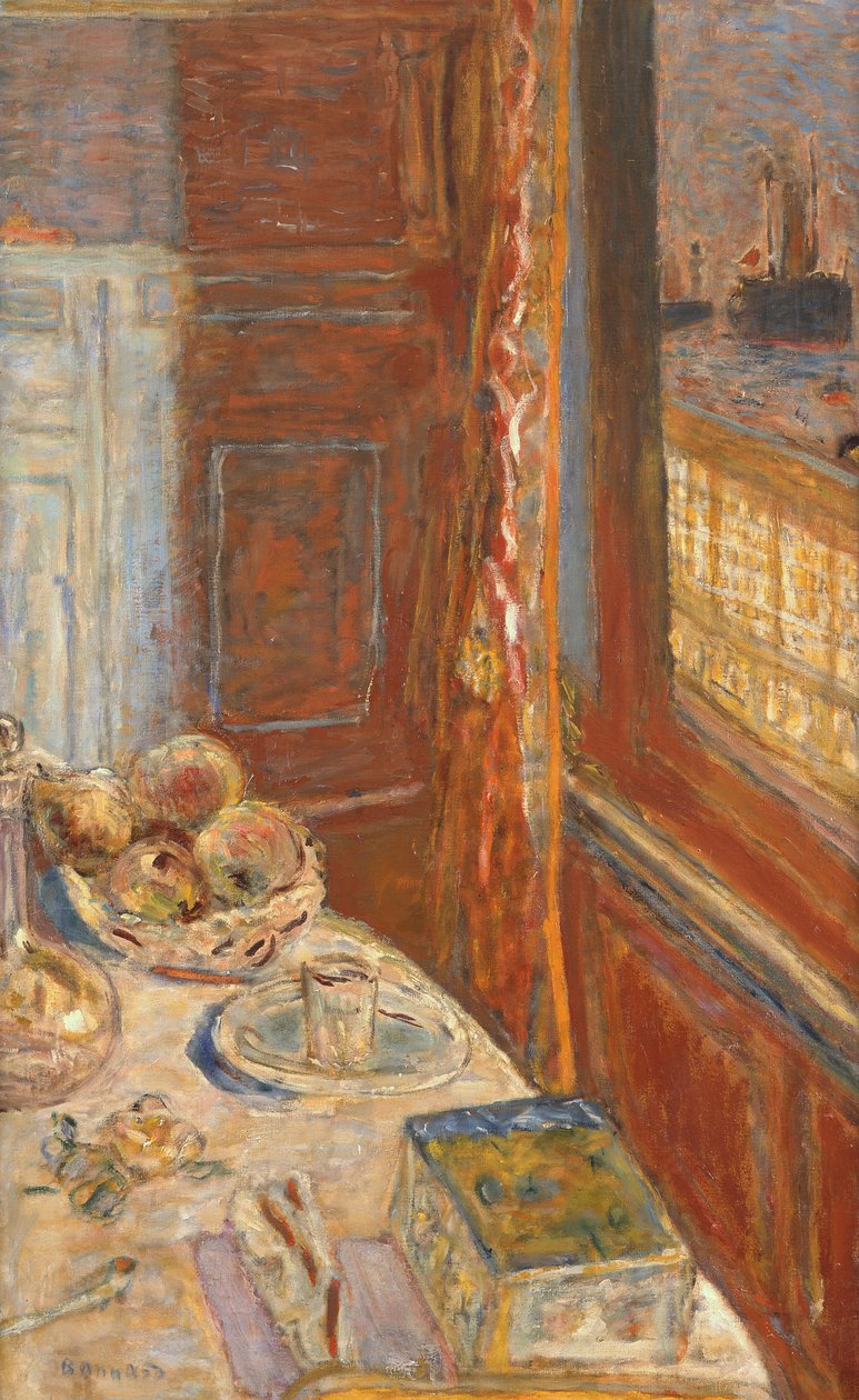 Stillleben mit Schiffen durch Fenster gesehen, ca. 1906 von Pierre Bonnard