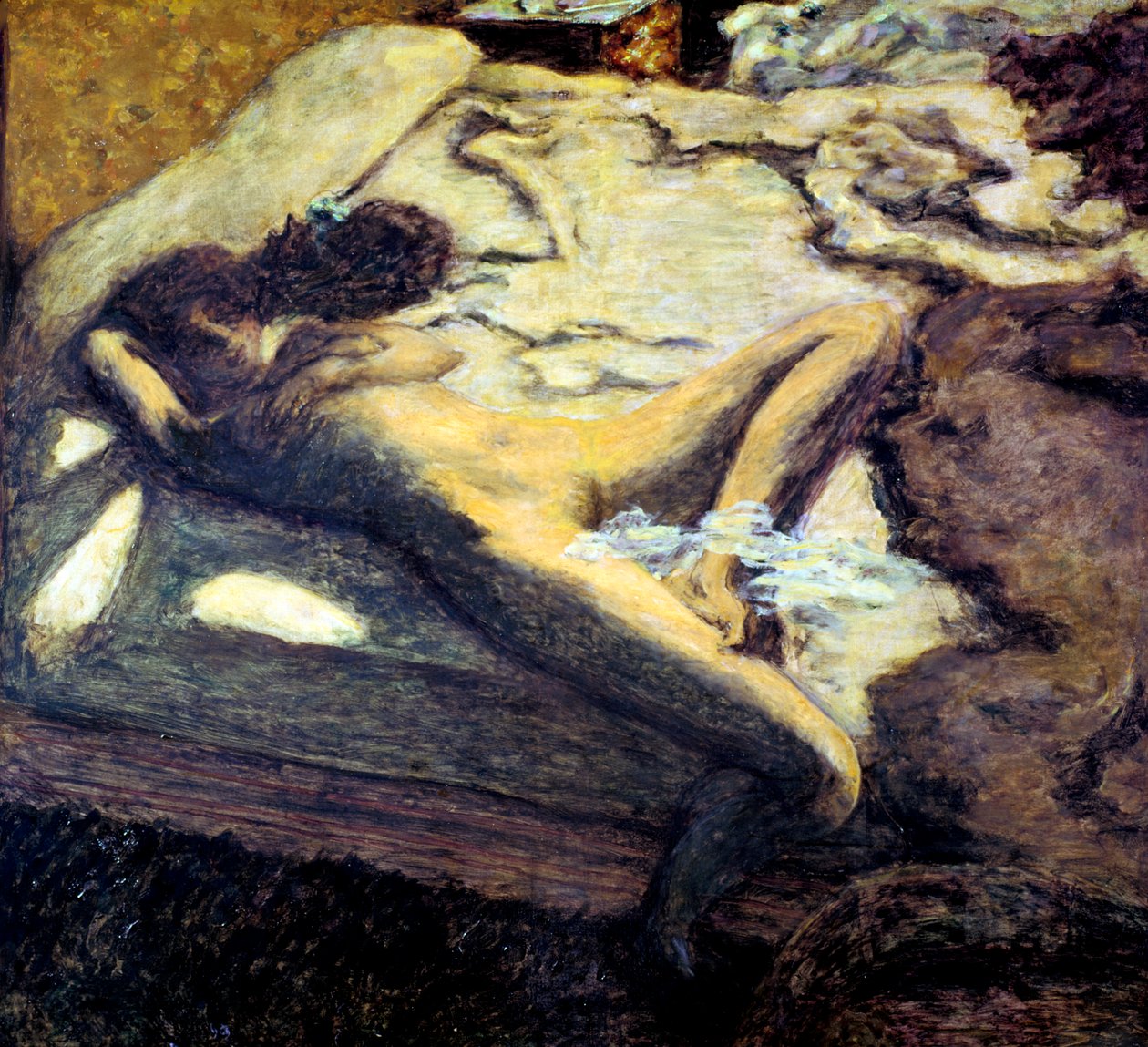 Frau, die auf einem Bett liegt, oder Die träge Frau, 1899 von Pierre Bonnard