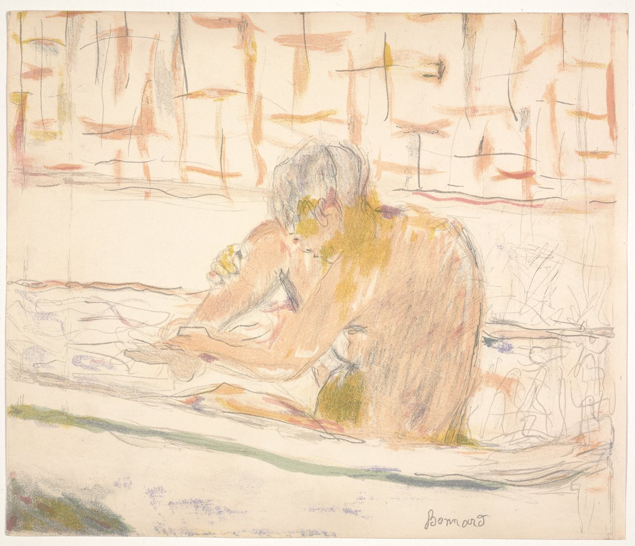 Frau, die in ihrer Badewanne sitzt von Pierre Bonnard