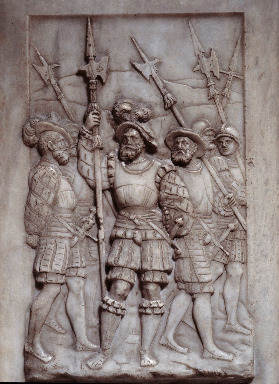 Soldaten (Detail) der Basreliefs des Grabes von Franz I. (1494-1547) von Pierre Bontemps (1505/1510-1568/1570) von Pierre Bontemps