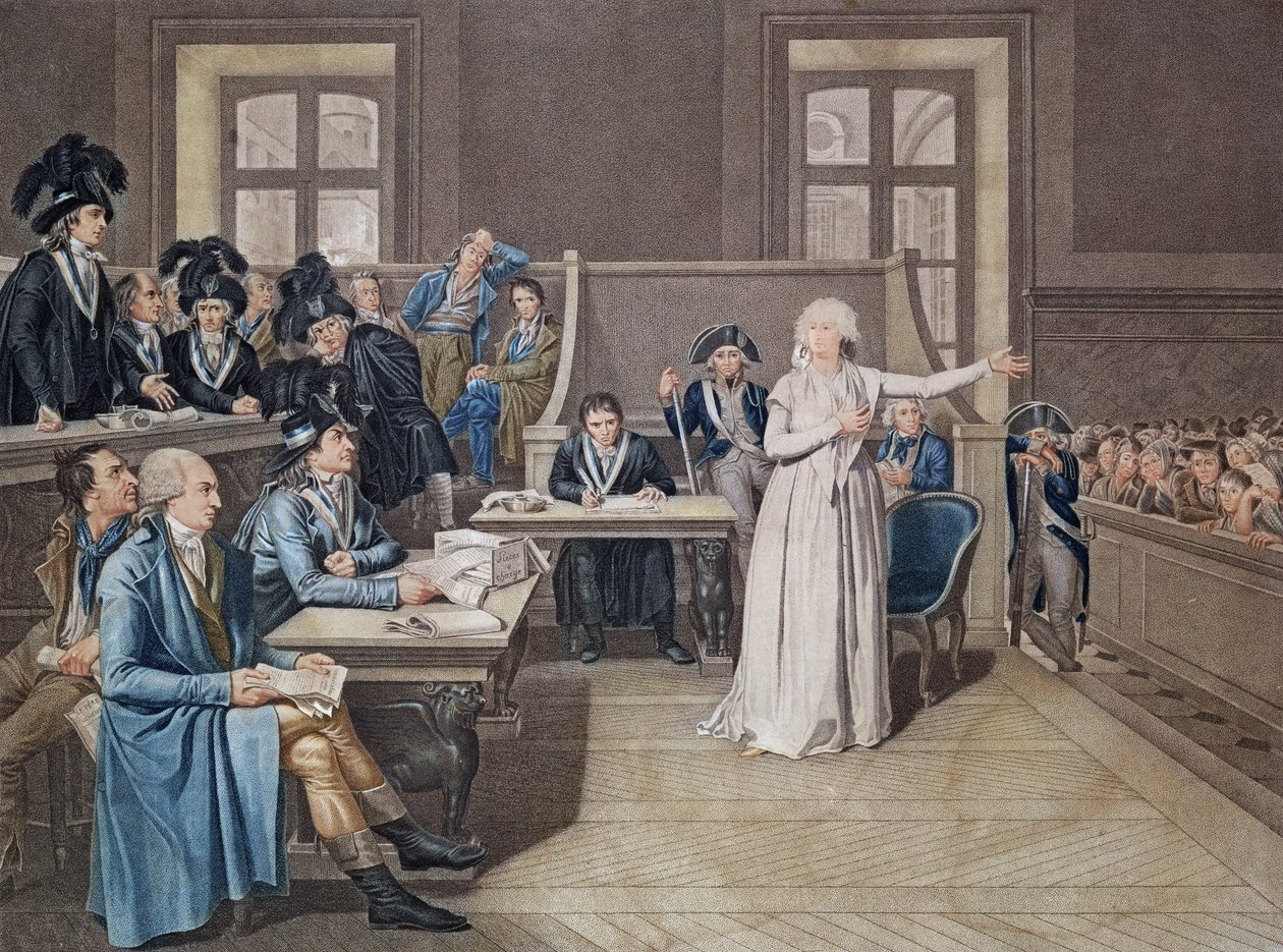 Marie Antoinette von Österreich (1755-93) vor dem Revolutionstribunal, 16. Oktober 1793, graviert von Casenave, 1794 von Pierre Bouillon