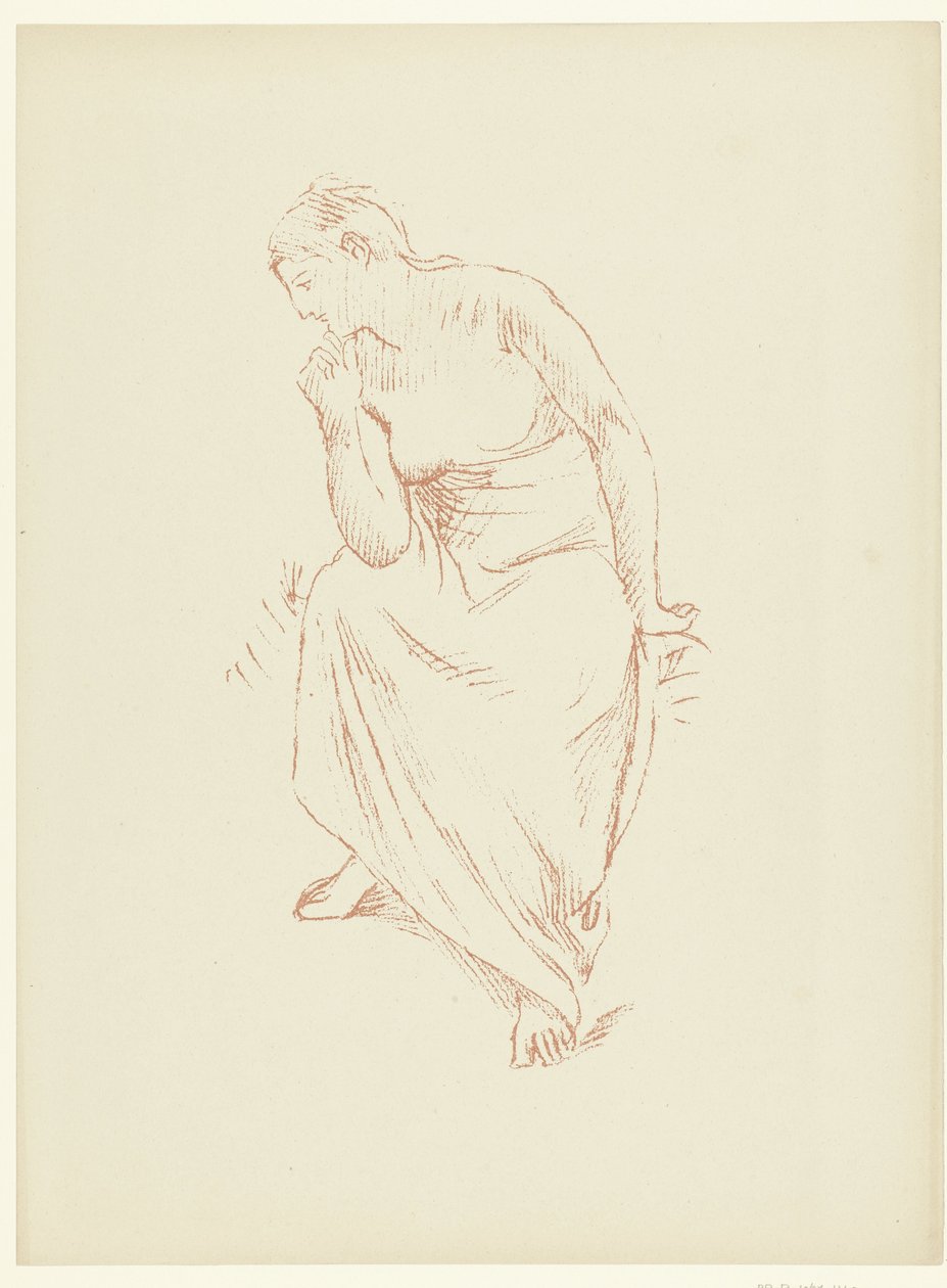 Sitzende halbnackte Frau von Pierre Cécile Puvis de Chavannes