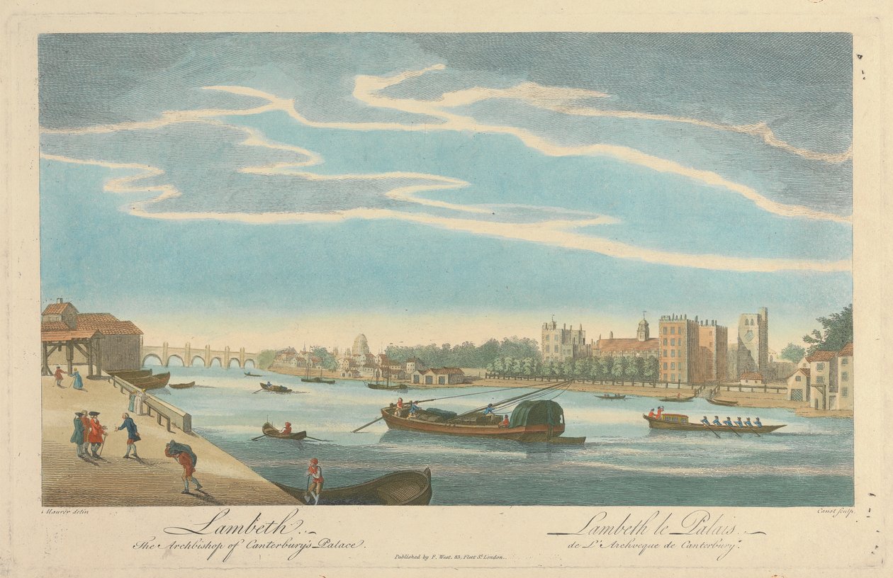 Lambeth. Der Palast des Erzbischofs von Canterbury von Pierre Charles Canot