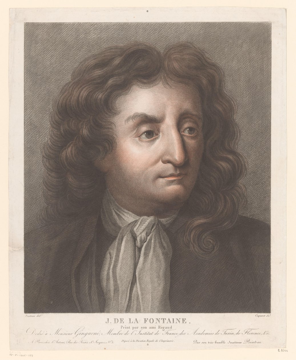 Porträt von Jean de La Fontaine von Pierre Charles Coqueret