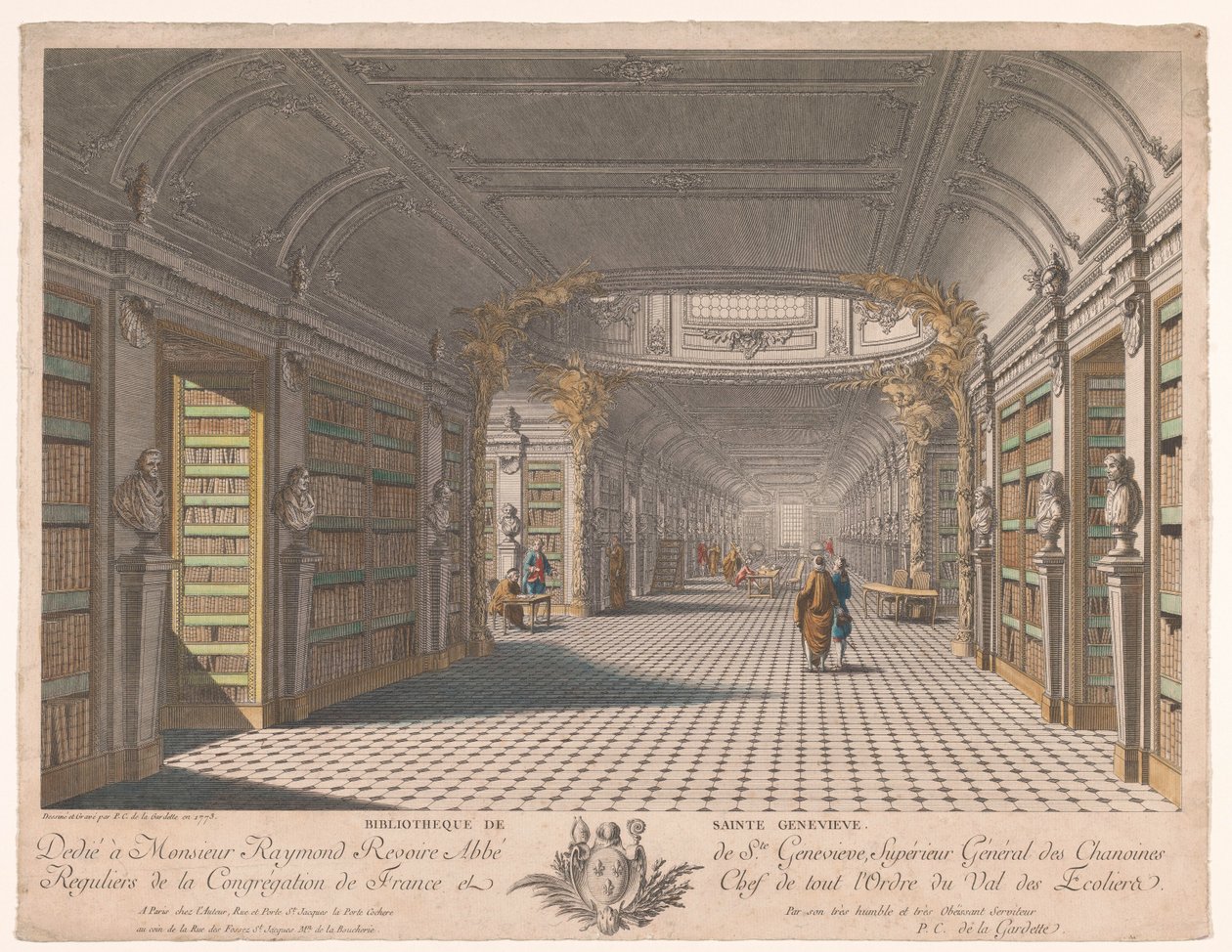 Bibliothek der Abtei Sainte-Geneviève in Paris von Pierre Claude Delagardette