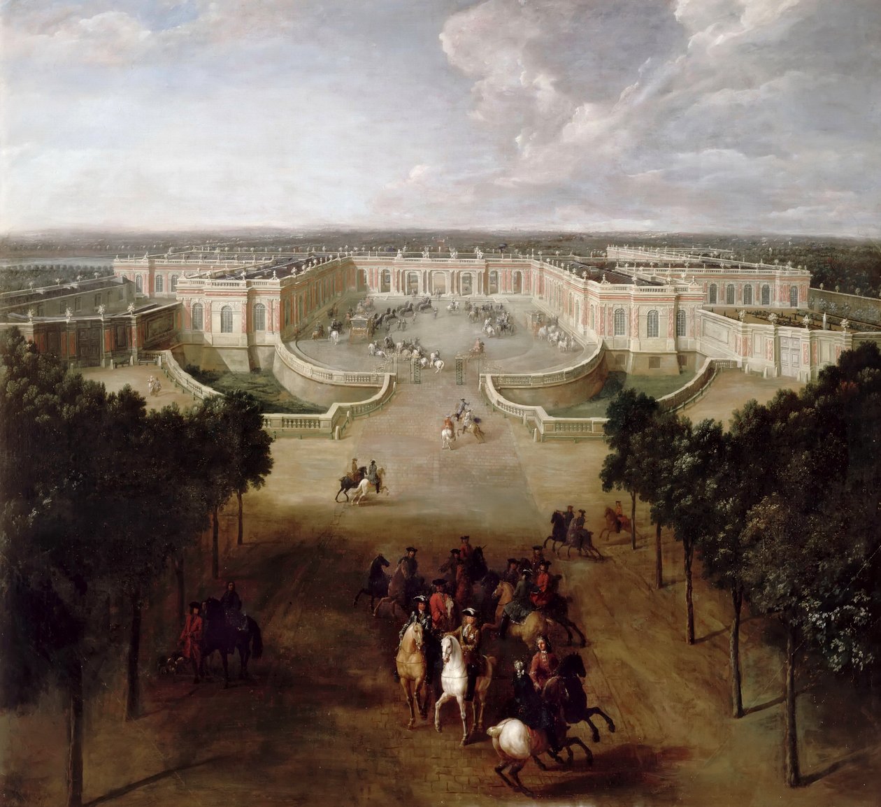 Ansicht des Grand Trianon von der Avenue von Pierre Denis II Martin