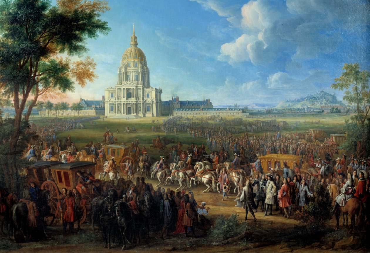 Besuch von König Ludwig XIV. in der Kirche des Royal Hotel des Invalides von Pierre Denis Martin