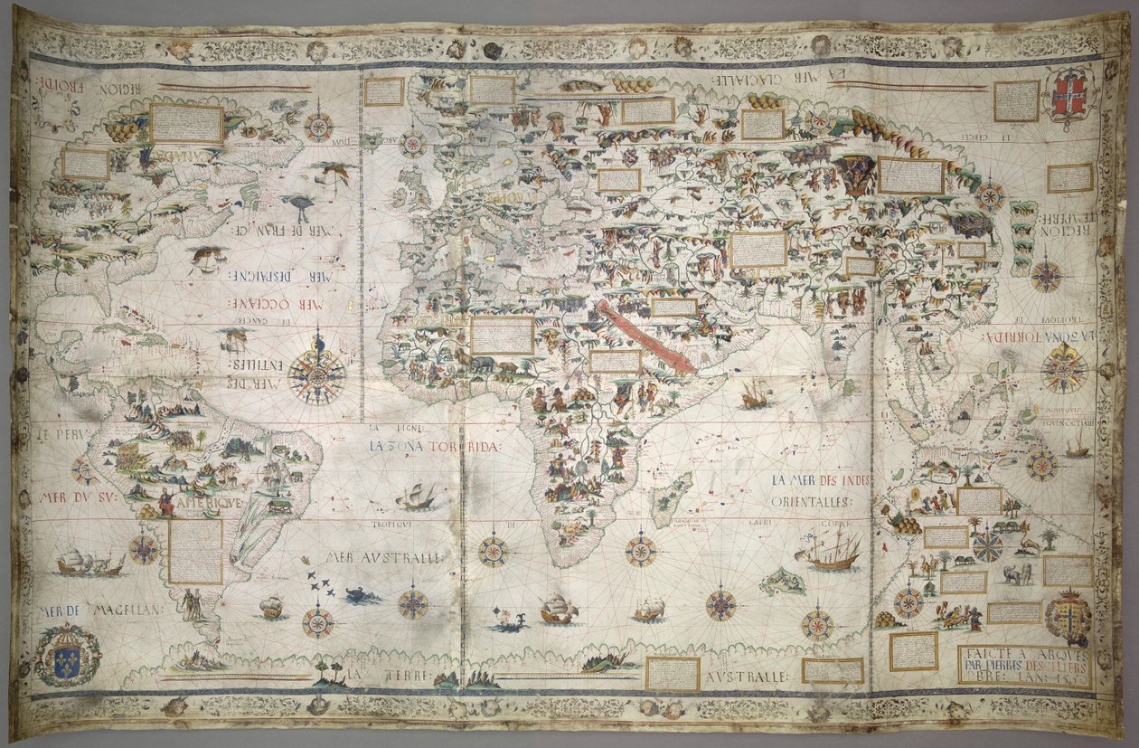 Weltkarte von Pierre Desceliers