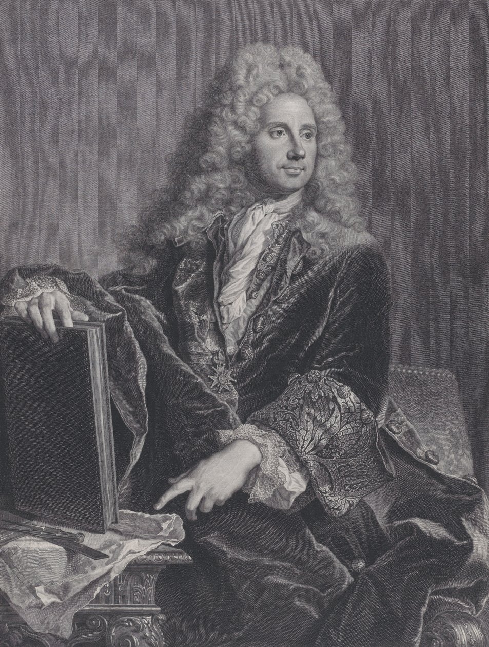 Porträt von Robert de Cotte, 1722 von Pierre Drevet