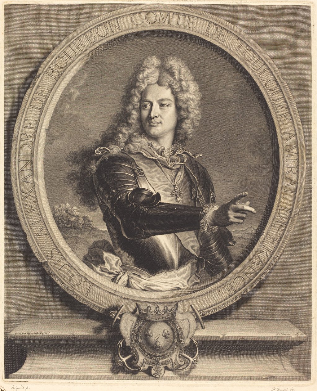 Louis-Alexandre de Bourdon, Graf von Toulouse von Pierre Drevet after Hyacinthe Rigaud