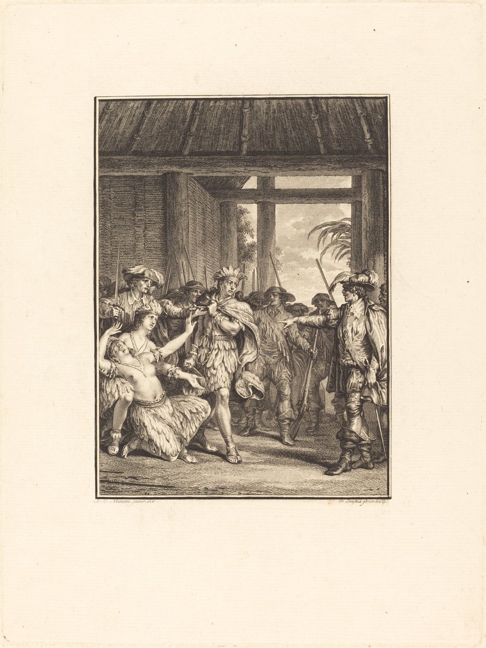Die Entdeckung der Neuen Welt von Pierre Duflos after Jean Michel Moreau