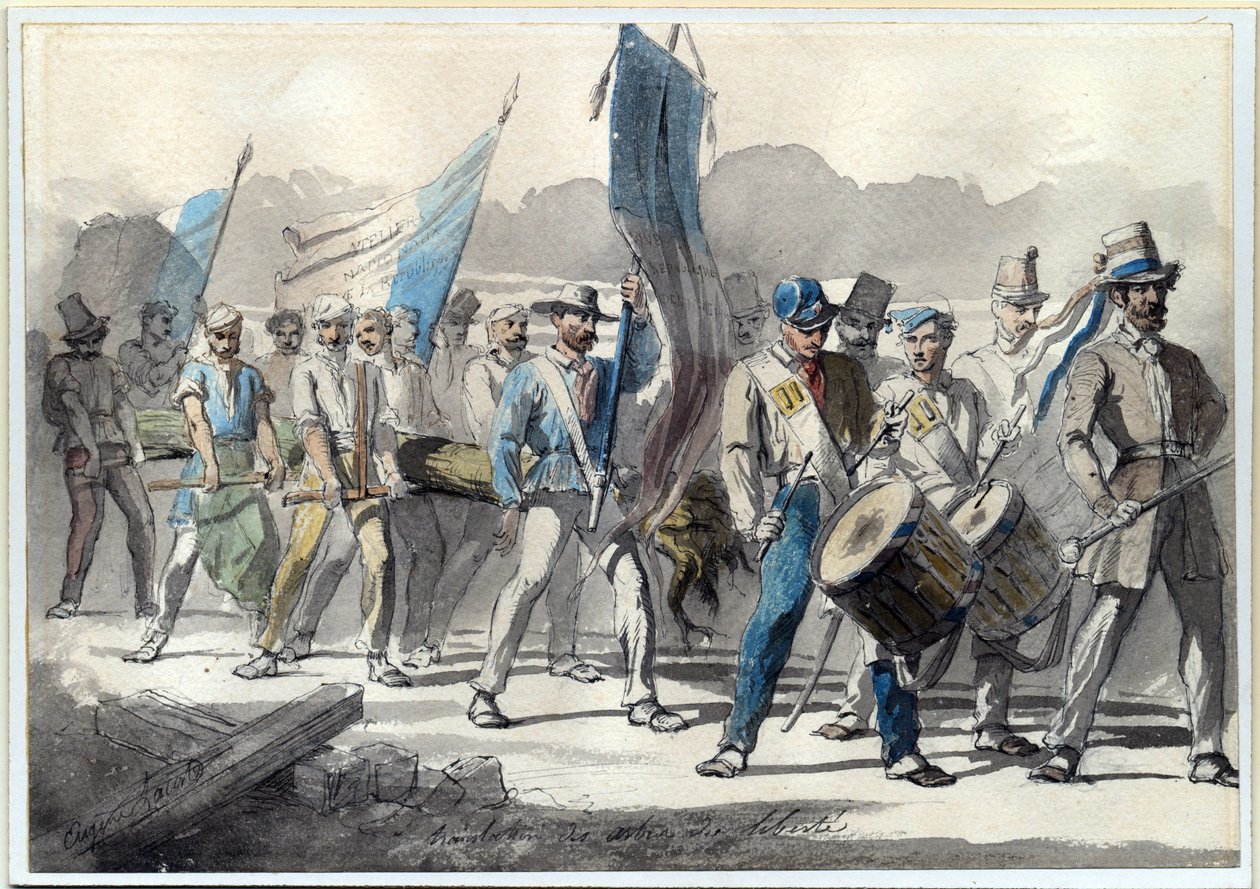 Pflanzung eines Freiheitsbaums in Frankreich 1848 von Pierre Eugène Lacoste