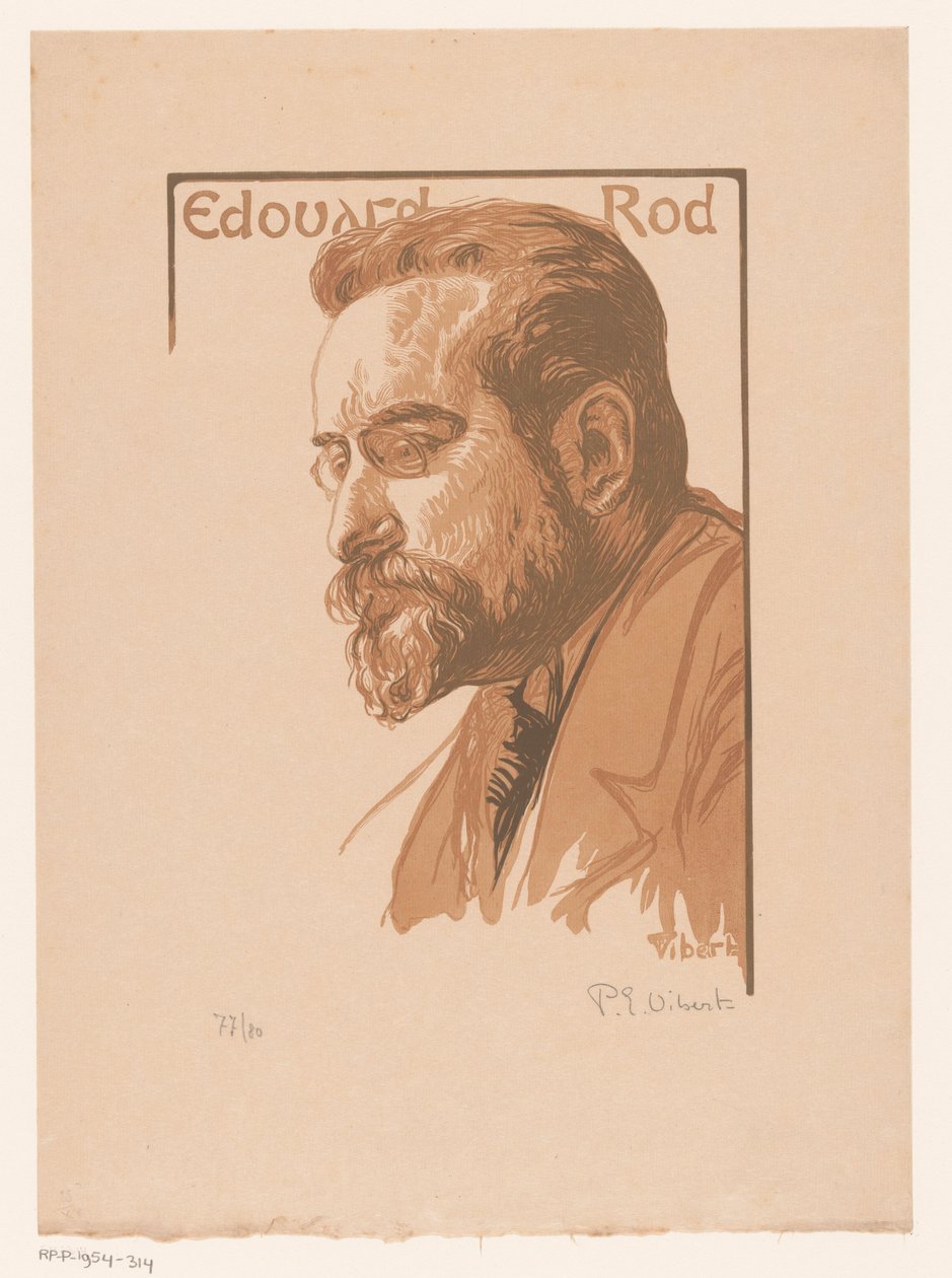 Porträt von Édouard Rod von Pierre Eugène Vibert (signed by artist)