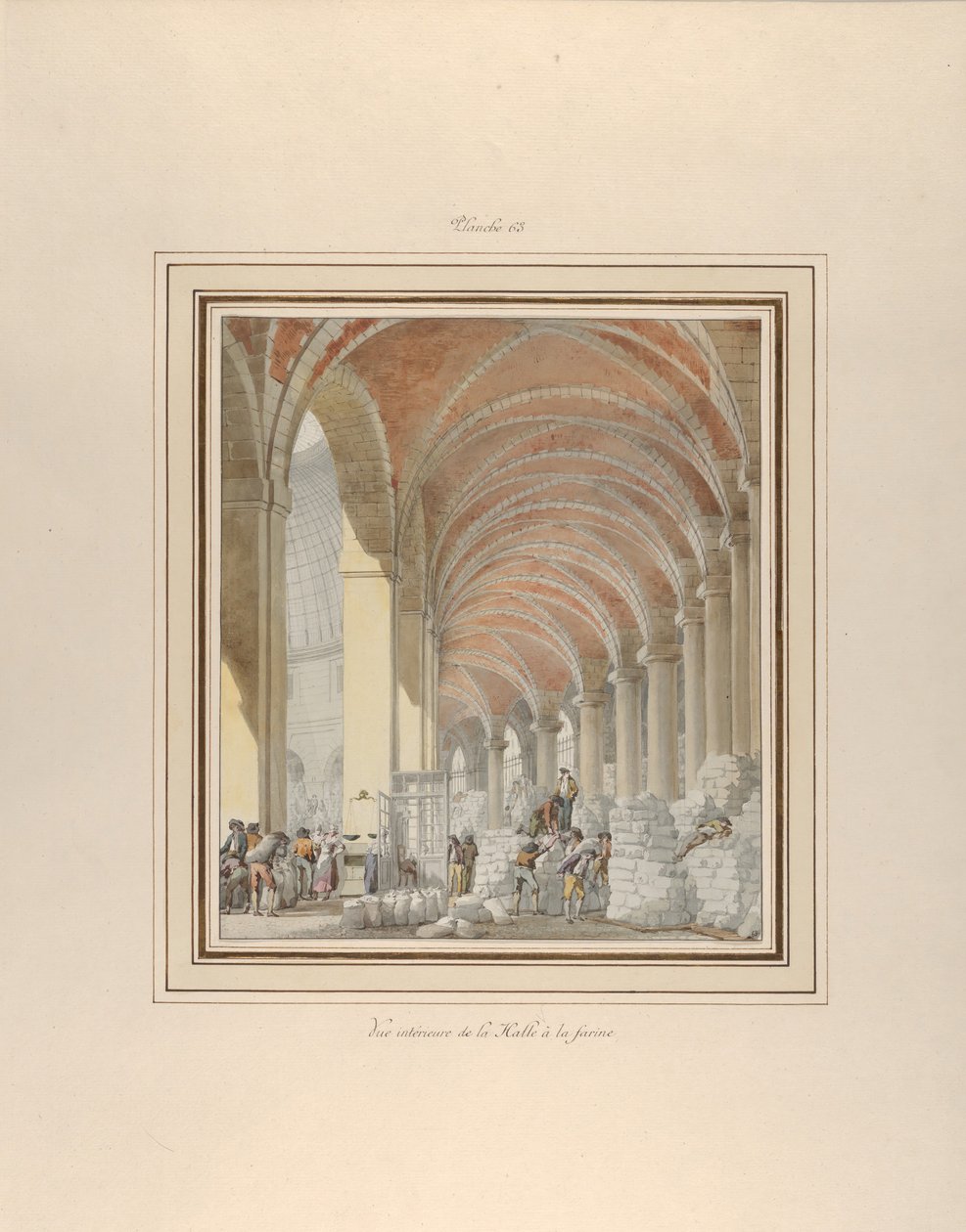 La Halle aux Blés, Innenansicht von Pierre Francois Leonard Fontaine