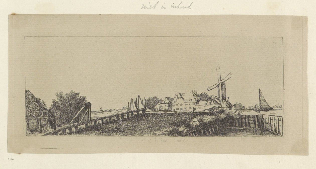 Landschaft mit einer Holzbrücke und Mühle von Pierre François Basan (workshop of)