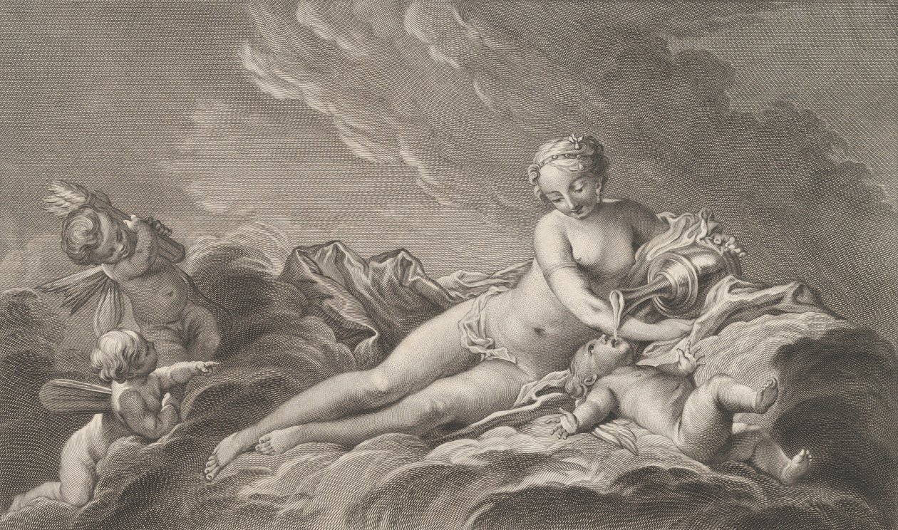 Venus gibt Nektar an Amor von Pierre François Basan