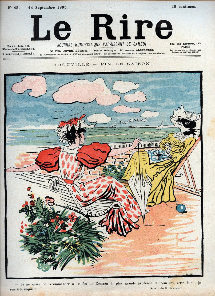 Trouville Saisonende - Zeichnung von Pierre Georges Jeanniot (1848-1934) für „Le Lire“ vom 14. September von Pierre Georges Jeanniot