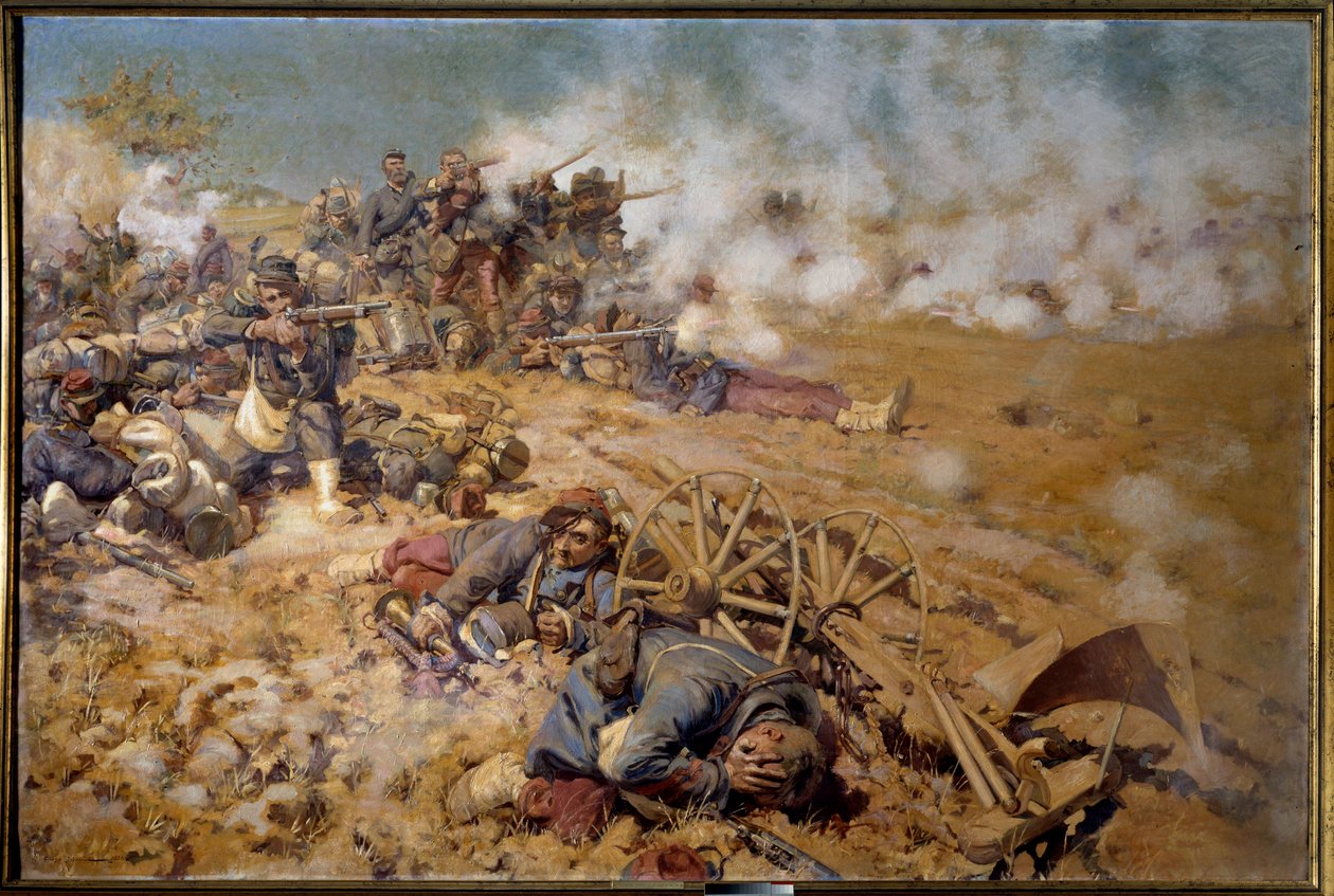 Krieg von 1870: „Feuerlinie in der Schlacht von Rezonville am 16. August 1870“ (Pierre Georges Jeanniot) von Pierre Georges Jeanniot