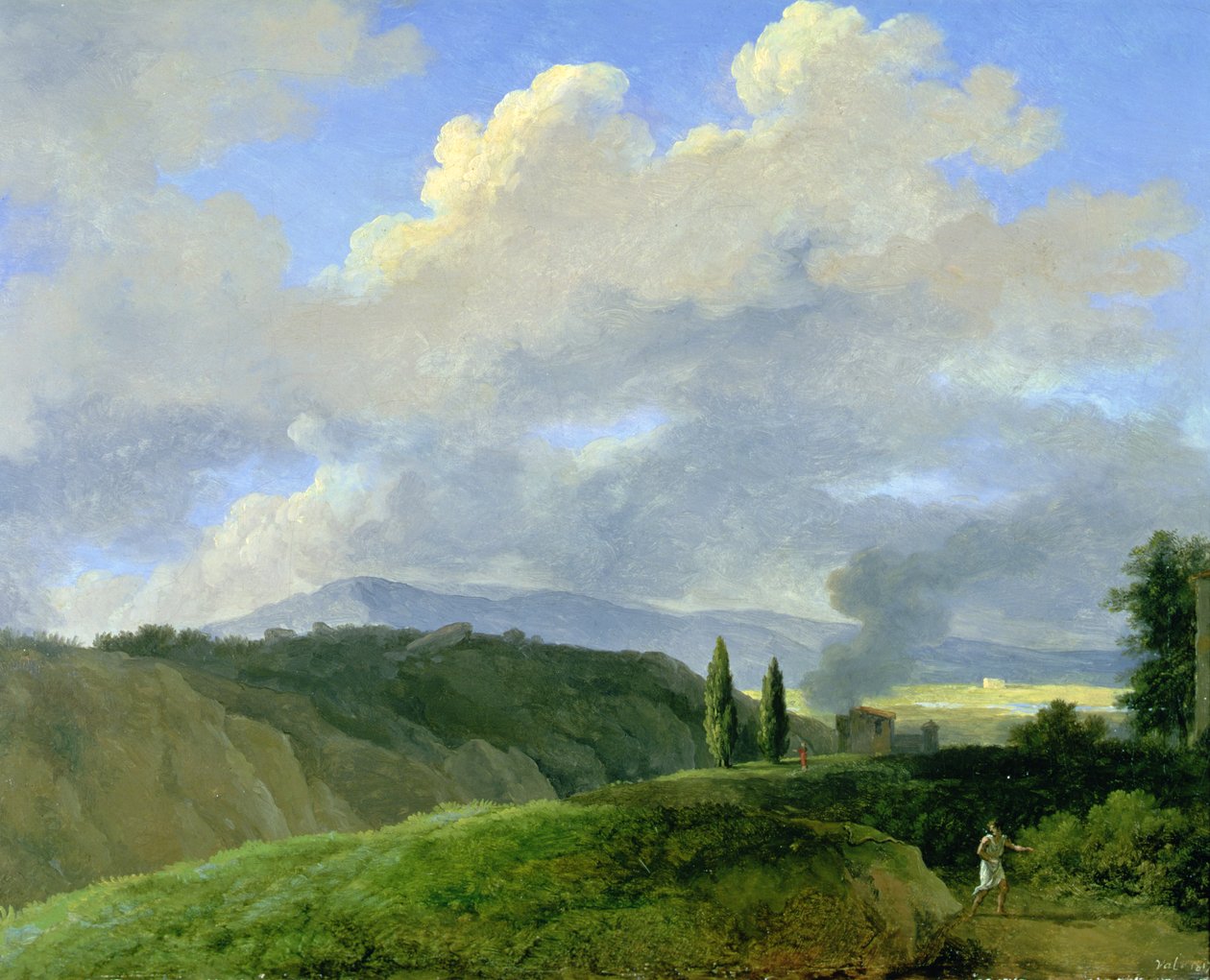 Gebirgige Landschaft mit Figuren von Pierre Henri de Valenciennes