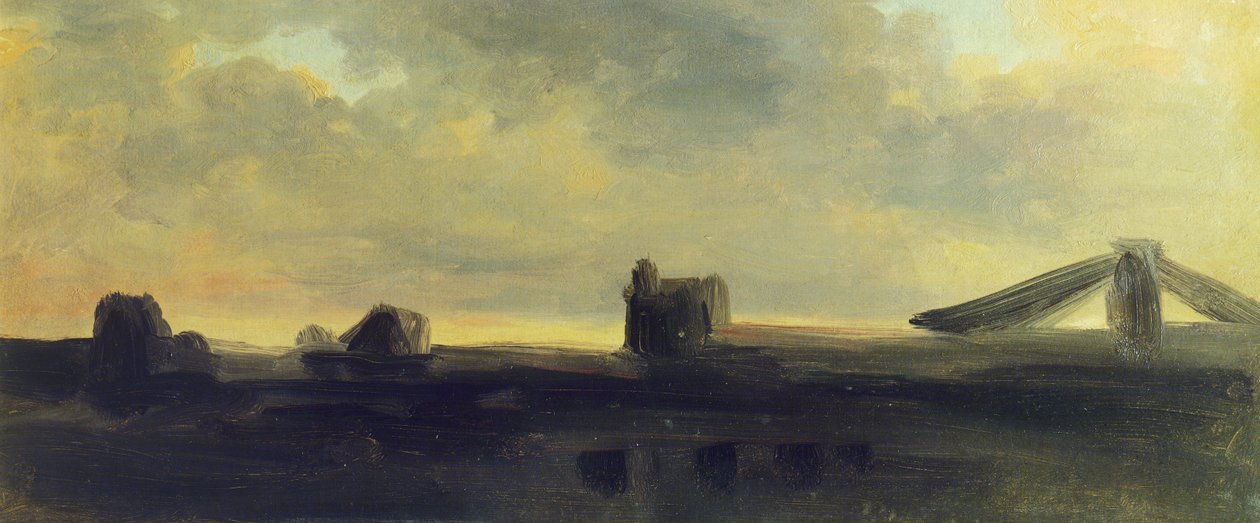 Himmel und Dächer, von Pierre Henri de Valenciennes (1750-1819) von Pierre Henri de Valenciennes