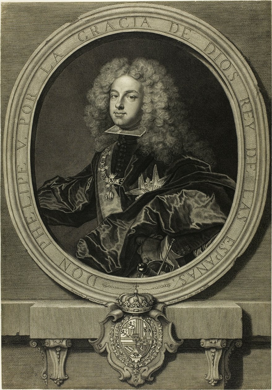 Porträt von Philippe V., König von Spanien von Pierre Imbert Drevet