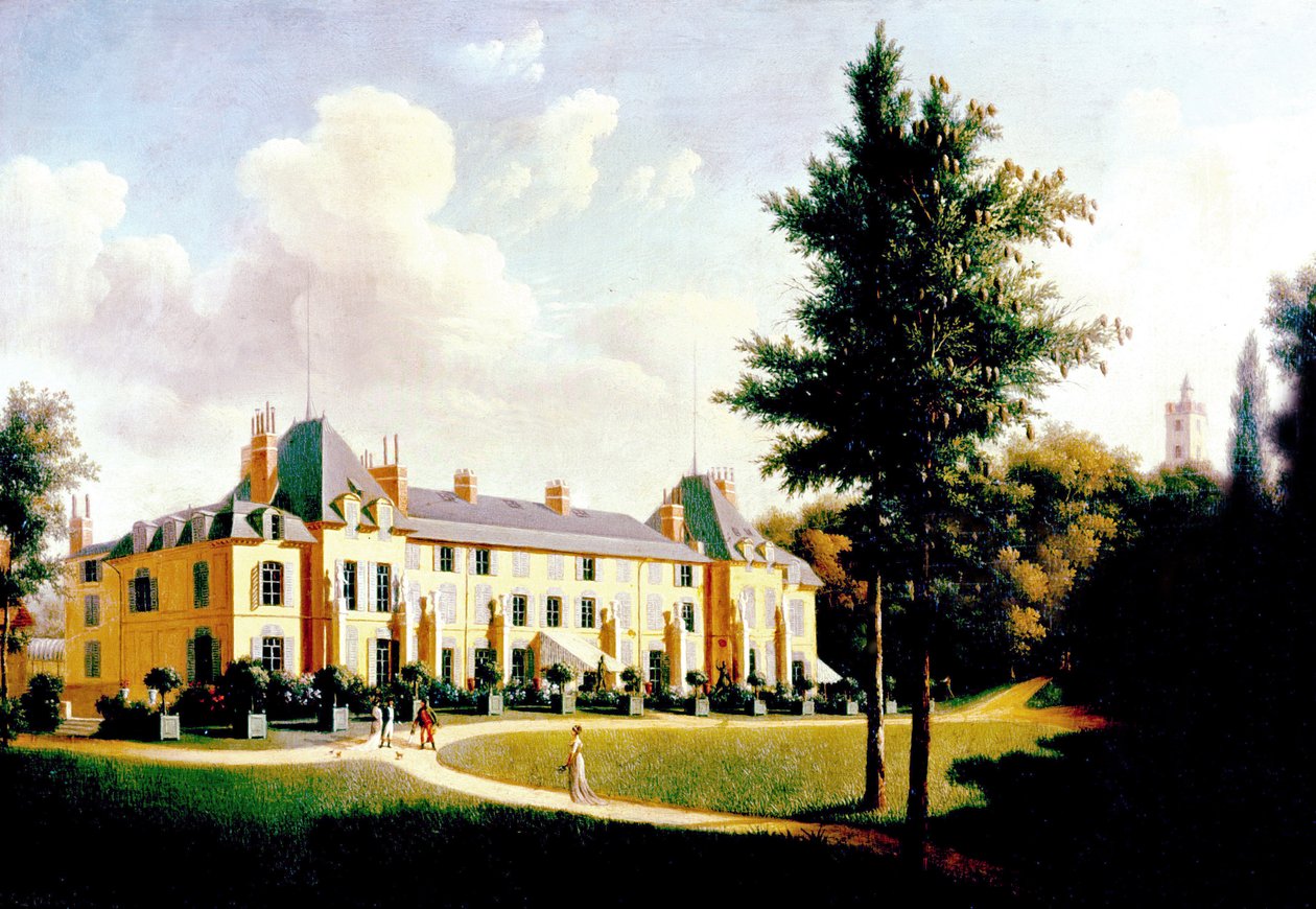 Ansicht des Château de Malmaison (Fassade zum Park), Ende des 18. - Anfang des 19. Jahrhunderts von Pierre Joseph Petit