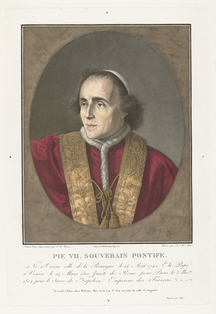 Porträt von Papst Pius VII von Pierre Michel Alix