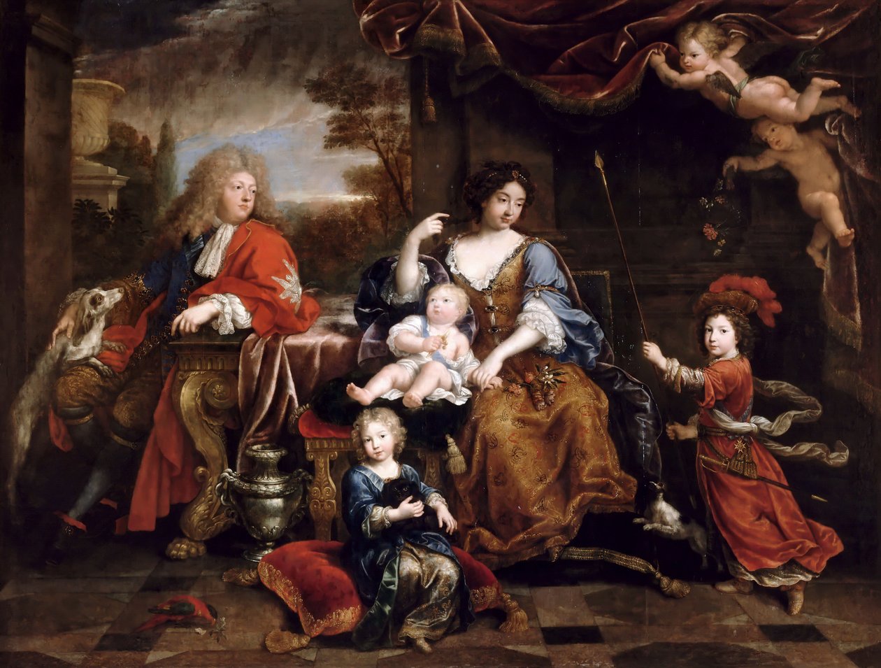 Ludwig von Frankreich, Grand Dauphin, mit seiner Familie von Pierre Mignard