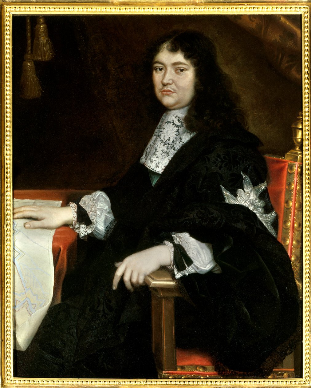 Porträt von Michel Le Tellier, Marquis de Louvois (1641-1691) Gemälde von Pierre Mignard (1612-1695) 17. Jahrhundert. Erwähnung muss gemacht werden: Reims, Musée des Beaux-Arts - Porträt von Michel Le Tellier, Marquis de Louvois (1641-1691). Gemälde von Pi von Pierre Mignard