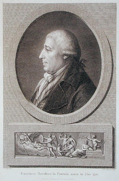 Porträt von Francesco Bartolozzi (1727-1815) graviert von Jacques Brouillard (1744-1806) von Pierre Noel Violet