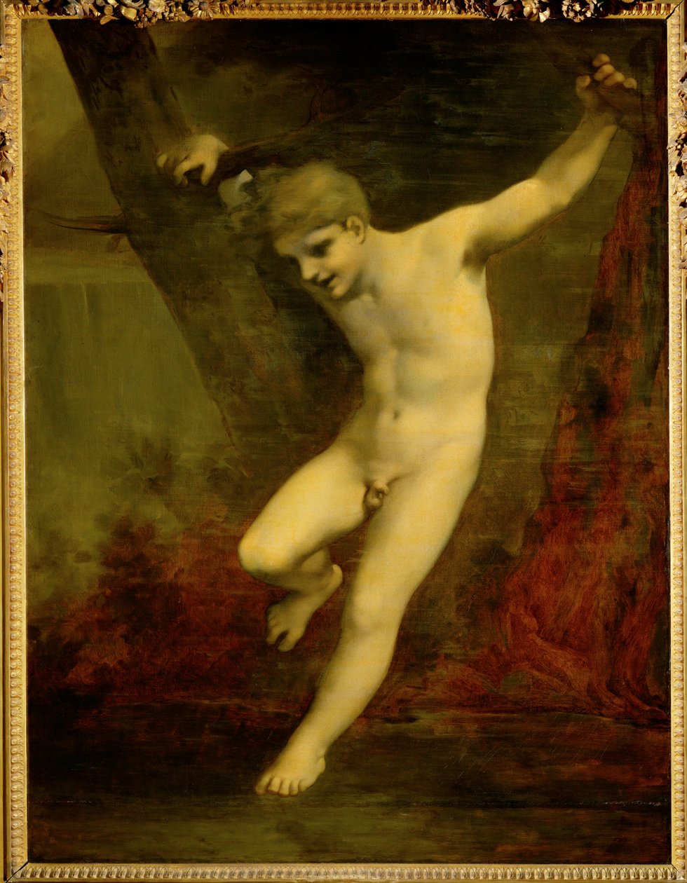 Junger Zephyr schaukelt über dem Wasser (Studie in Grisaille) von Pierre Paul (attr. to) Prud