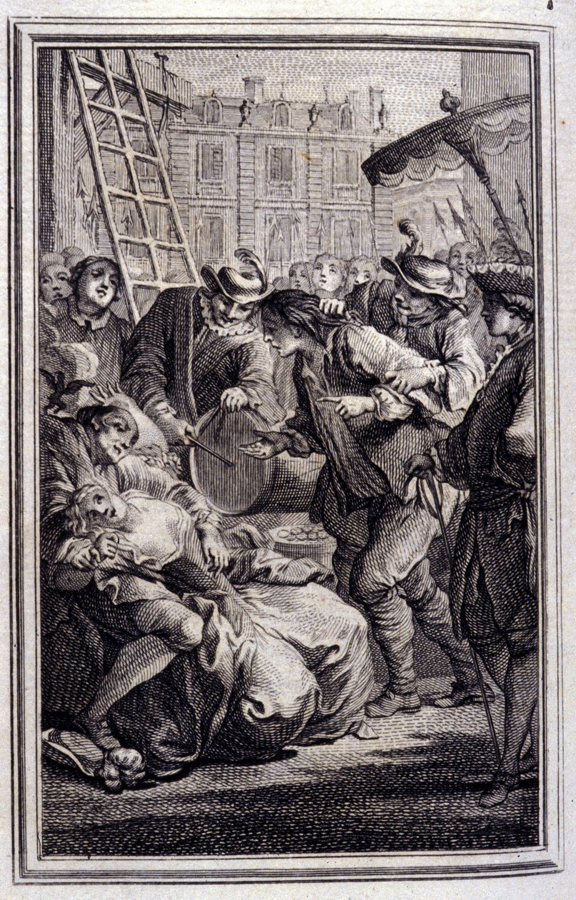 Belphegor - in „Tales et nouvelles en vers“ von Jean La Fontaine. 1776. Illustration von P.P. Choffard von Pierre Philippe Choffard
