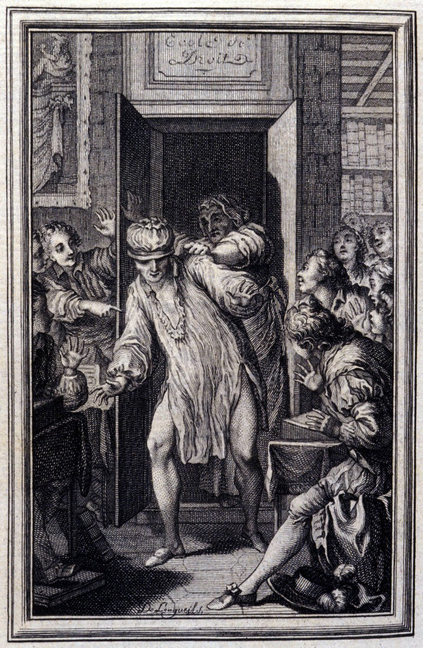 König Candaule und der Meister des Rechts - in „Tales et nouvelles en vers“ von Jean La Fontaine. 1776. Illustration von P.P. Choffard von Pierre Philippe Choffard
