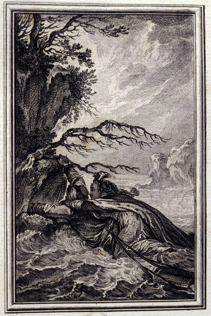 La fiancée du roi de Garbe - in „Tales et nouvelles en vers“ von Jean La Fontaine. 1776. Illustration von P.P. Choffard von Pierre Philippe Choffard