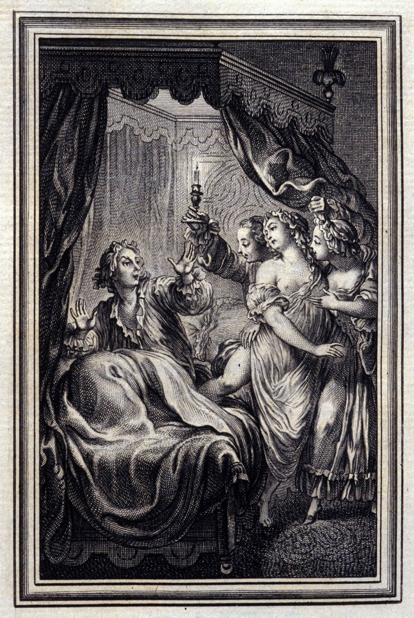 Wir bemerken nie alles - in „Erzählungen und neue Verse“ von Jean La Fontaine. 1776. Illustration von P.P. Choffard von Pierre Philippe Choffard