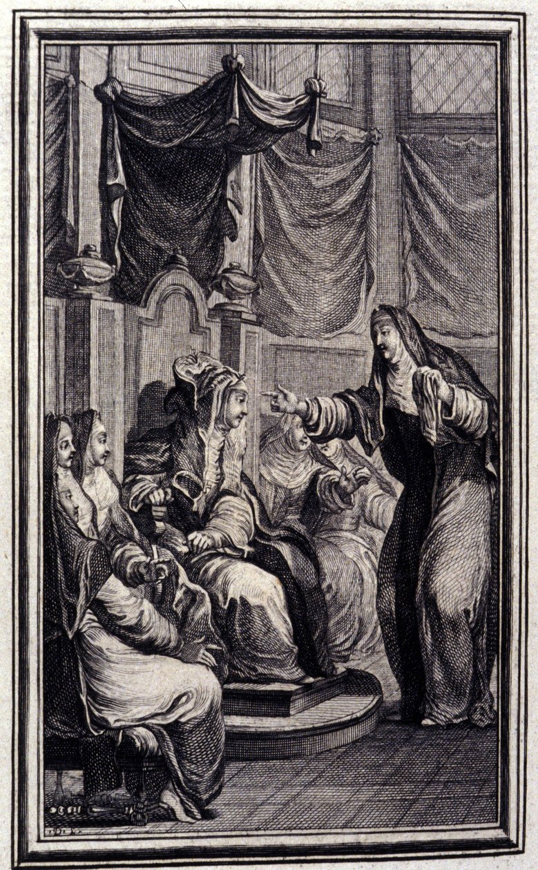 Der Psalter - in „Tales et nouvelles en vers“ von Jean La Fontaine. 1776. Illustration von P.P. Choffard von Pierre Philippe Choffard