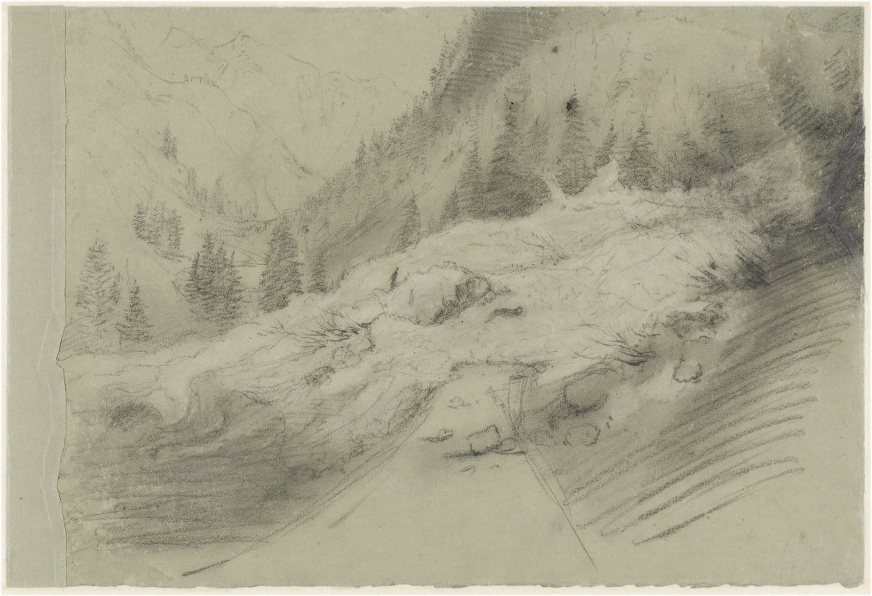 Lawine in einer alpinen Landschaft, um 1870 von Pierre Puvis de Chavannes