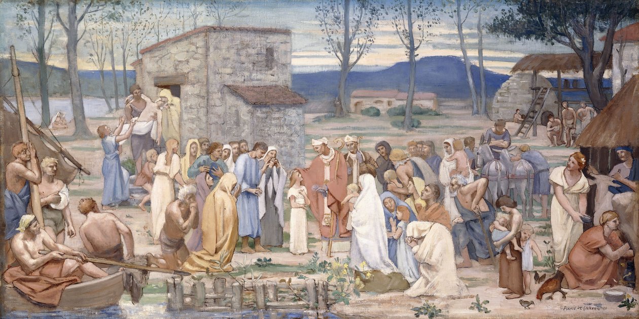 Die Kindheit der Heiligen Genoveva, 1874 von Pierre Puvis de Chavannes