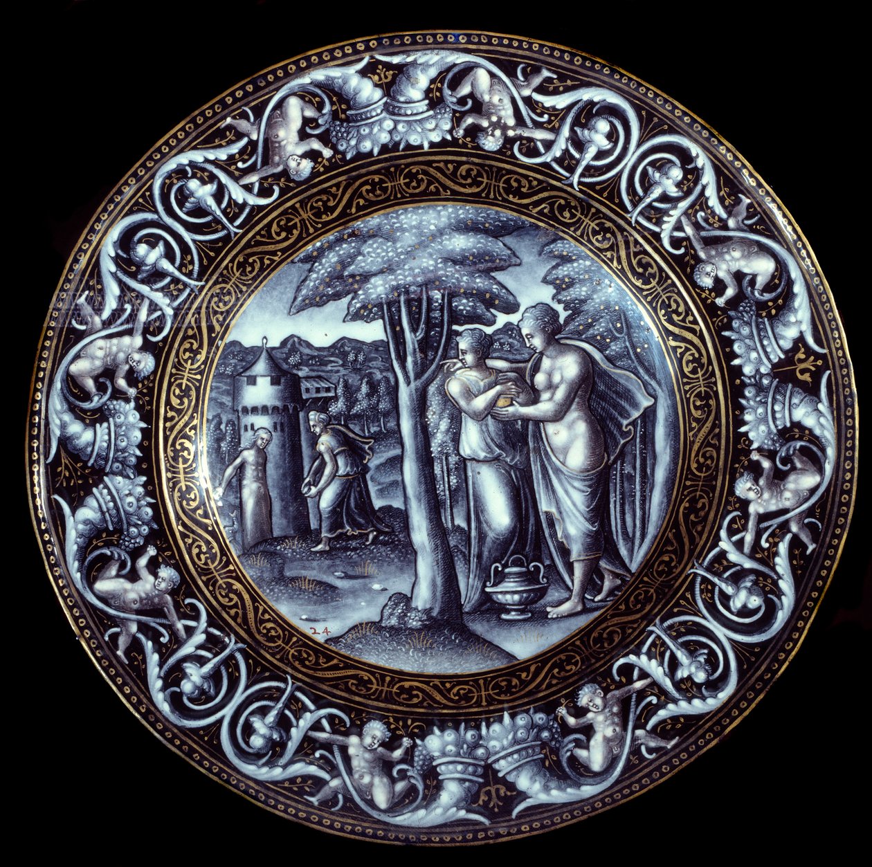 Venus und Psyche, Platte in Emaille gemalt von Pierre Reymond von Pierre Reymond