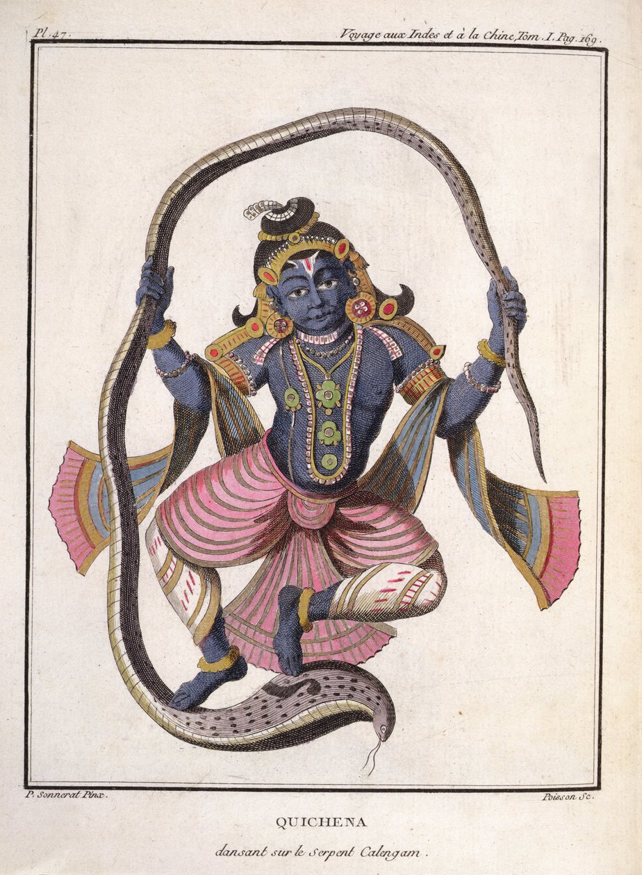 Krishna tanzt auf der Kaliya-Schlange, aus 