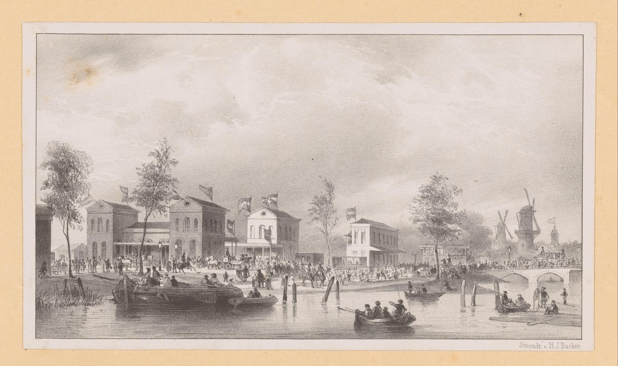Bahnhofsgebäude der Rheinspoorweg in Amsterdam von Pierre Tetar van Elven (possibly)