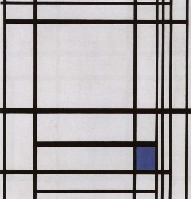 Komposition mit Blau von Piet Mondrian