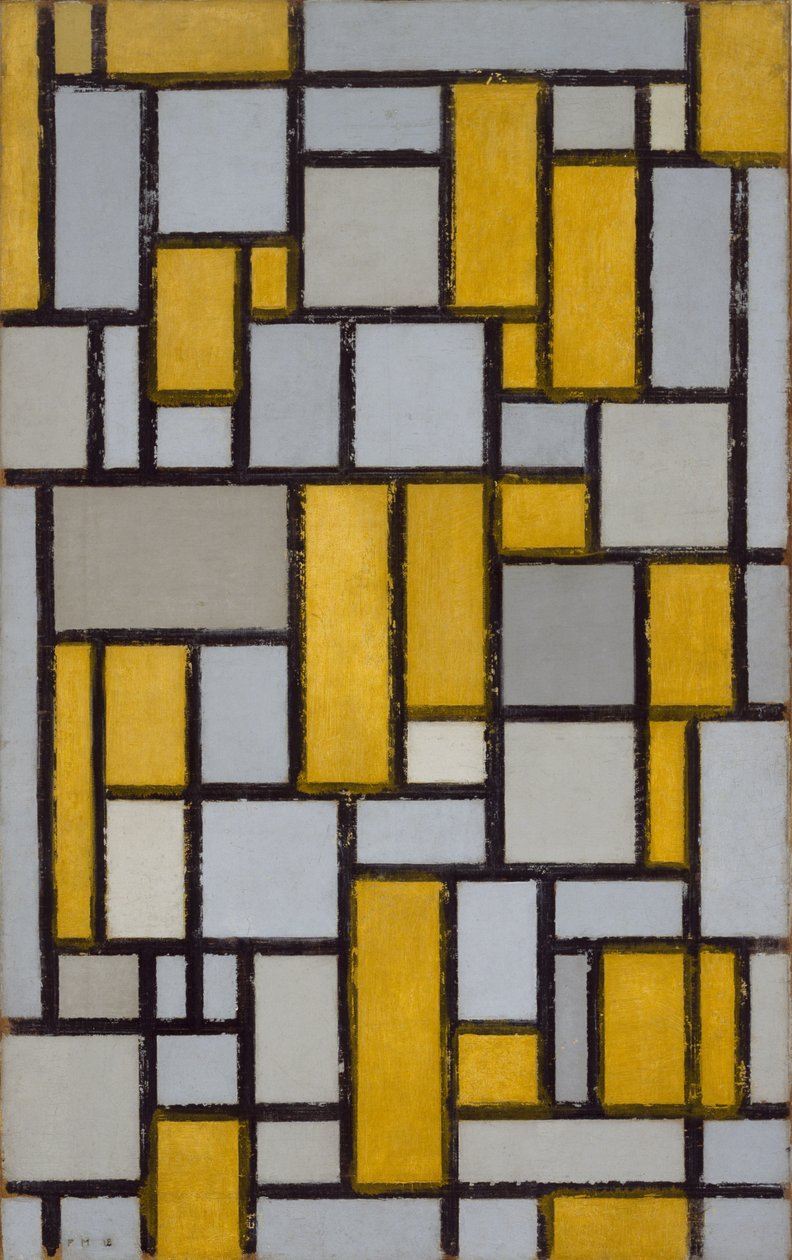 Komposition mit Gitter 1, 1918 von Piet Mondrian