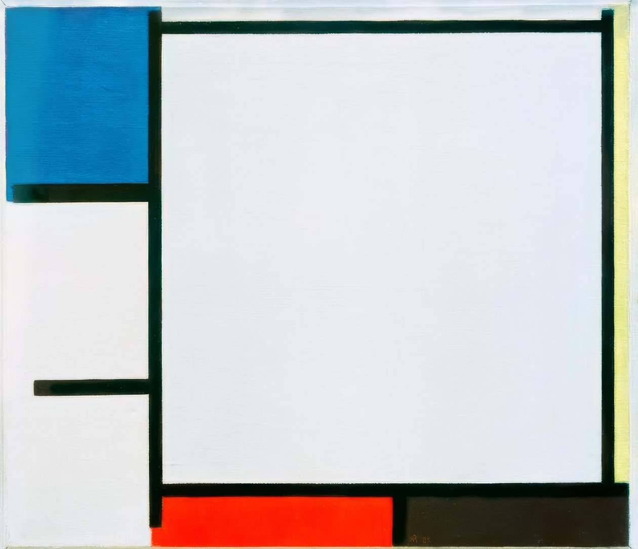 Komposition mit Blau, Gelb, Rot, Schwarz und Grau von Piet Mondrian