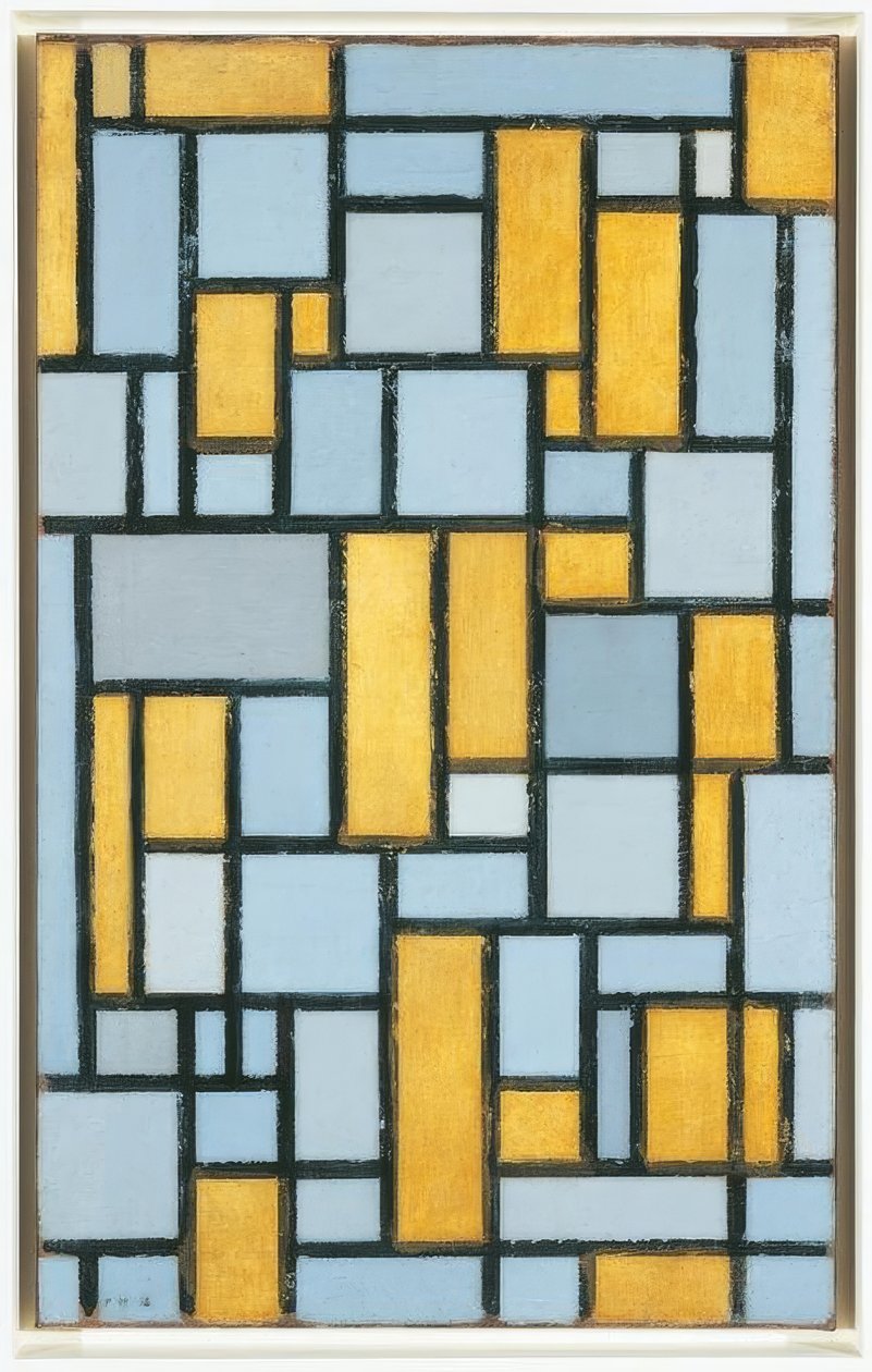 Piet Mondrian, Komposition in Grau und Ocker, 1918 von Piet Mondrian