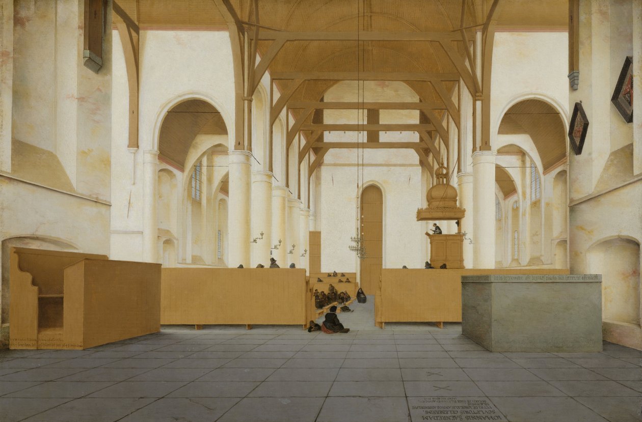 Innenraum der Sint-Odulphuskerk in Assendelft, 1649 von Pieter Janszoon Saenredam